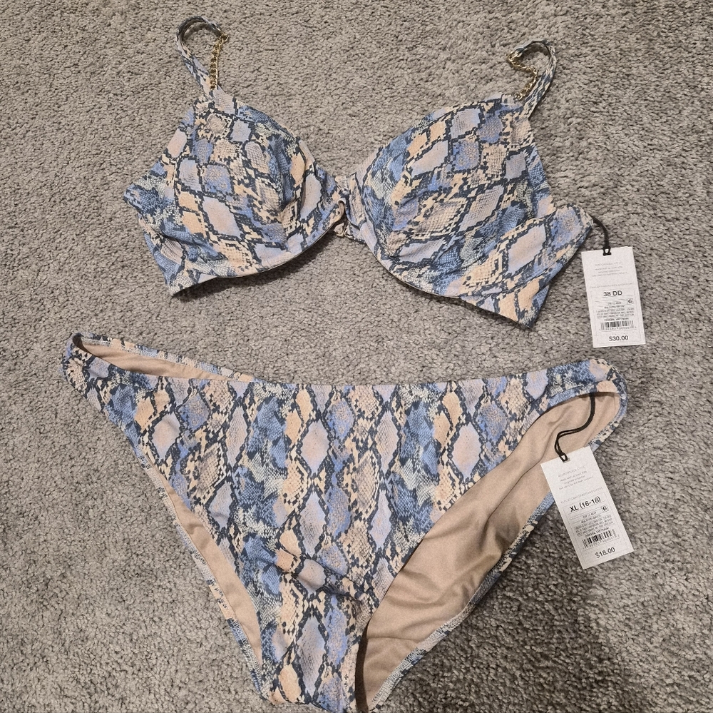 Target Blue and Beige Patterned Bikini